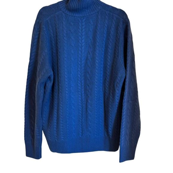Saks Fifth Avenue 100% Cashmere Cable Knit Blue Sweater - Picture 2 of 4